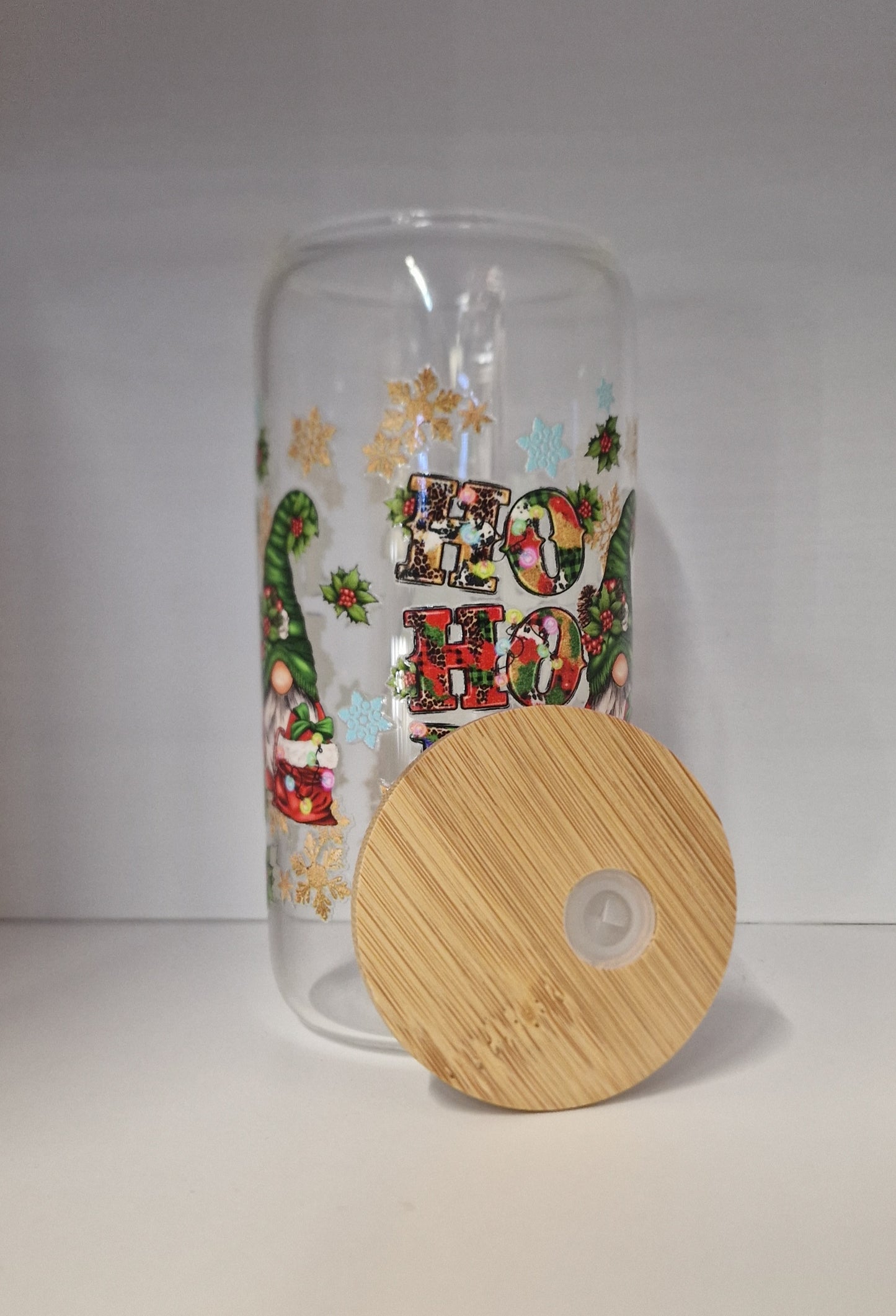 xmas glass jar
