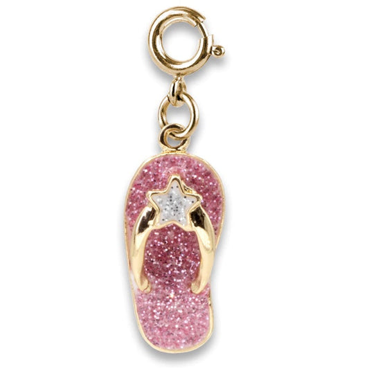 Charm infradito glitter oro