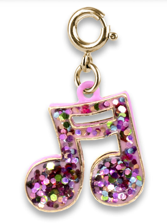 Charm nota musicale glitter oro