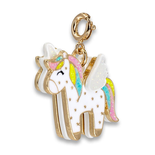 Charm unicorno volante in oro