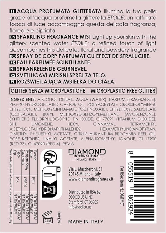 Acqua profumata glitterata