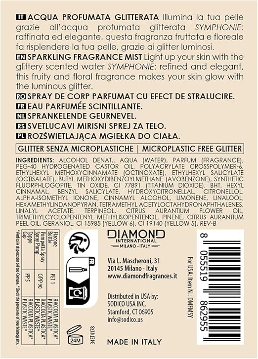 Acqua profumata glitterata