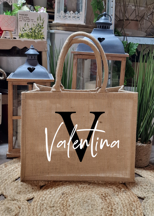 Borsa juta maxi personalizzata