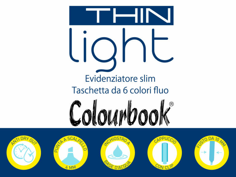Set 6 evidenziatori thin light