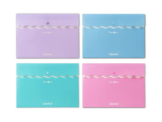 Portadocumenti A4 con bottone - Folder Wave