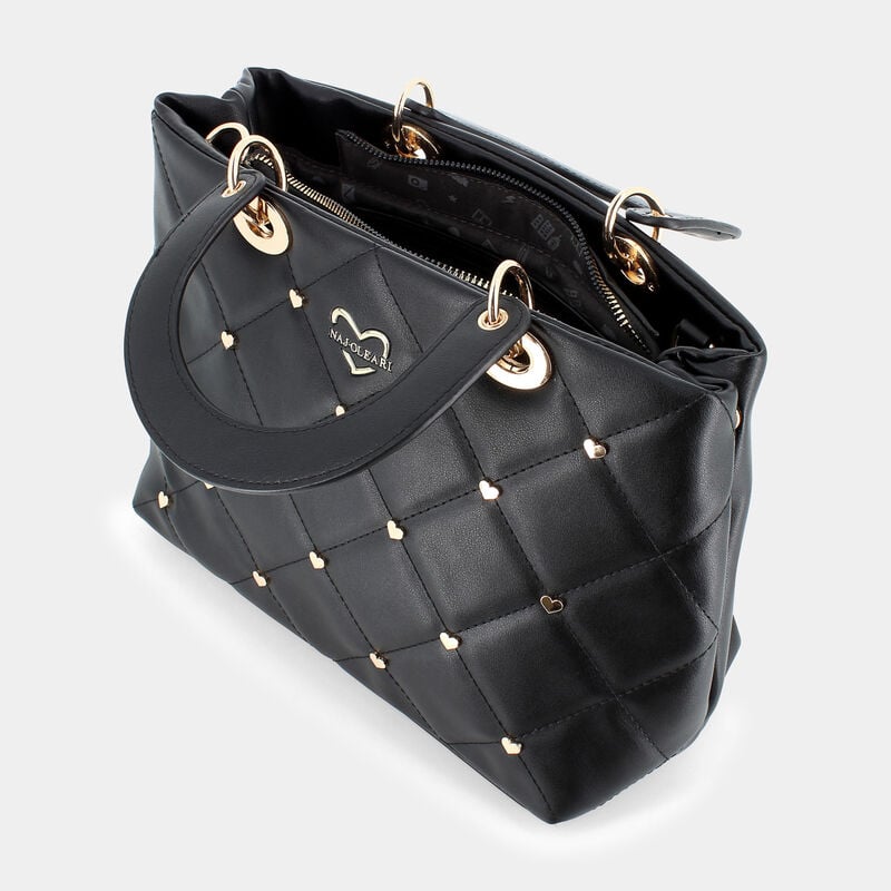 Borsa a mano Naj-Oleari a cuori NERA
