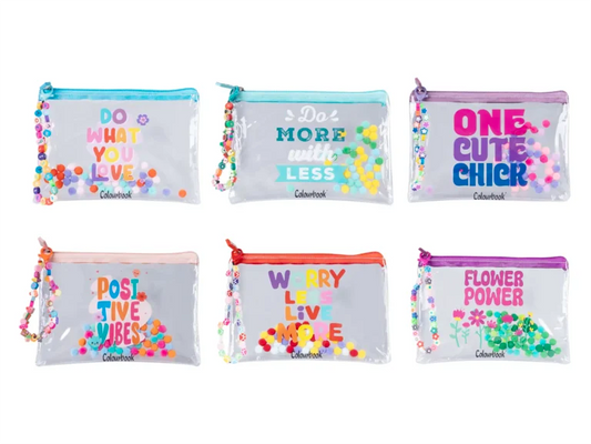 Pochette trasparente con frasi