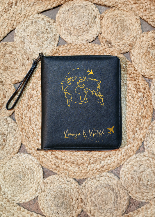 Porta documenti saffiano personalizzato