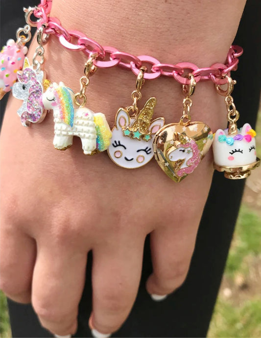 Bracciale a maglie di catena rosa