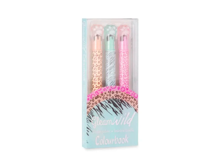 Set 3 evidenziatori con timbro - Gleam wild