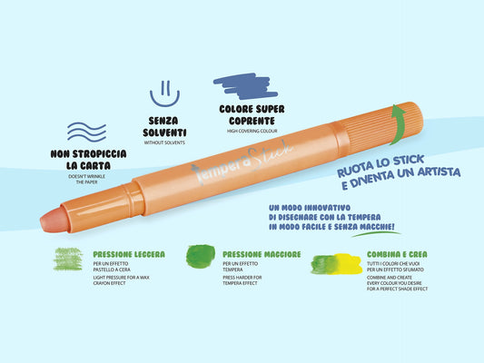 Tempera solida stick - 12 colori