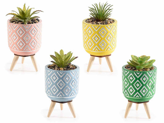 Vaso cemento decorato