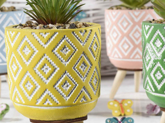 Vaso cemento decorato