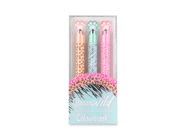 Set 3 evidenziatori con timbro - Gleam wild