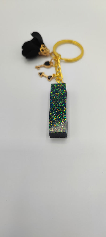 Resin Art- Portachiavi Linea Elegance Panno fiore + 2 Ciondoli