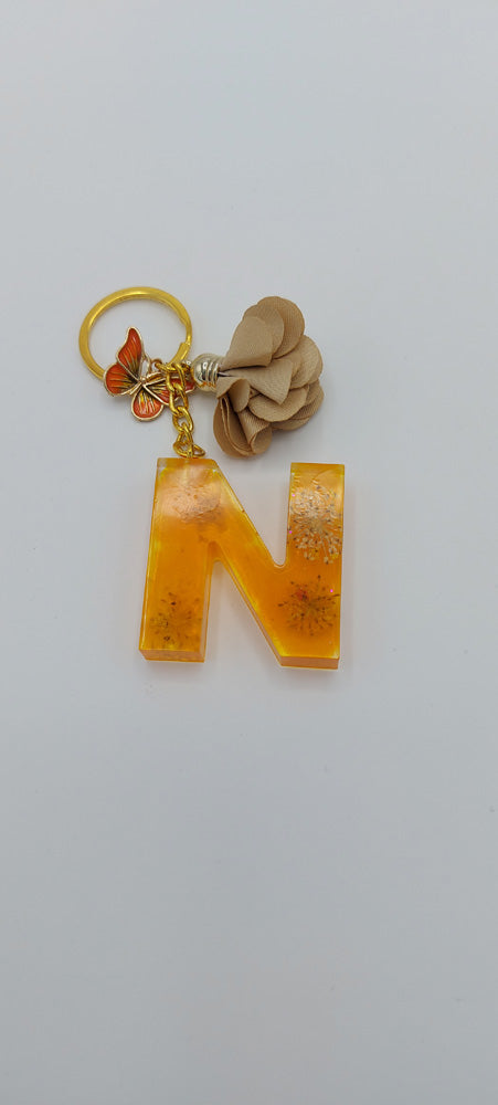 Resin Art- Portachiavi Linea Elegance Panno fiore + Ciondolo