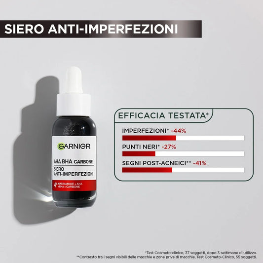 Garnier Siero anti-imperfezioni AHA-BHA con carbone
