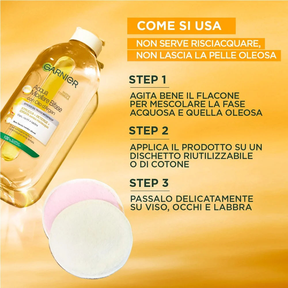 Garnier Acqua Micellare bifase Olio di Argan