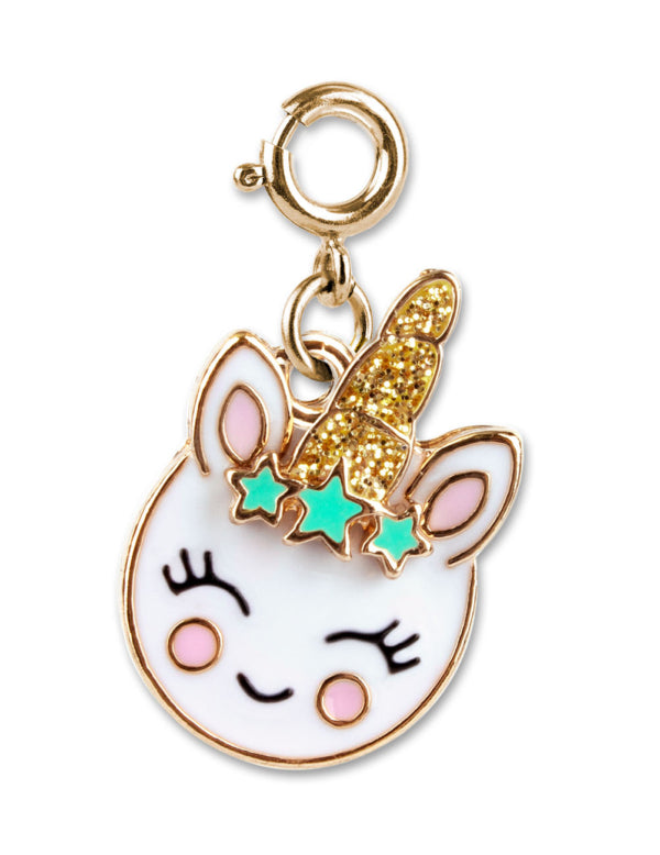 Charm smiley unicorno dorato