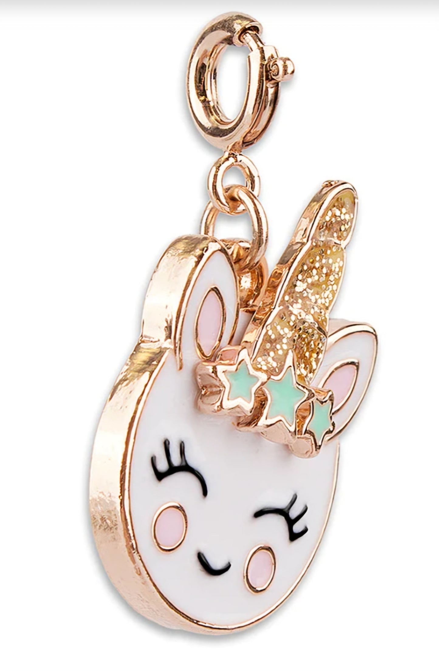 Charm smiley unicorno dorato