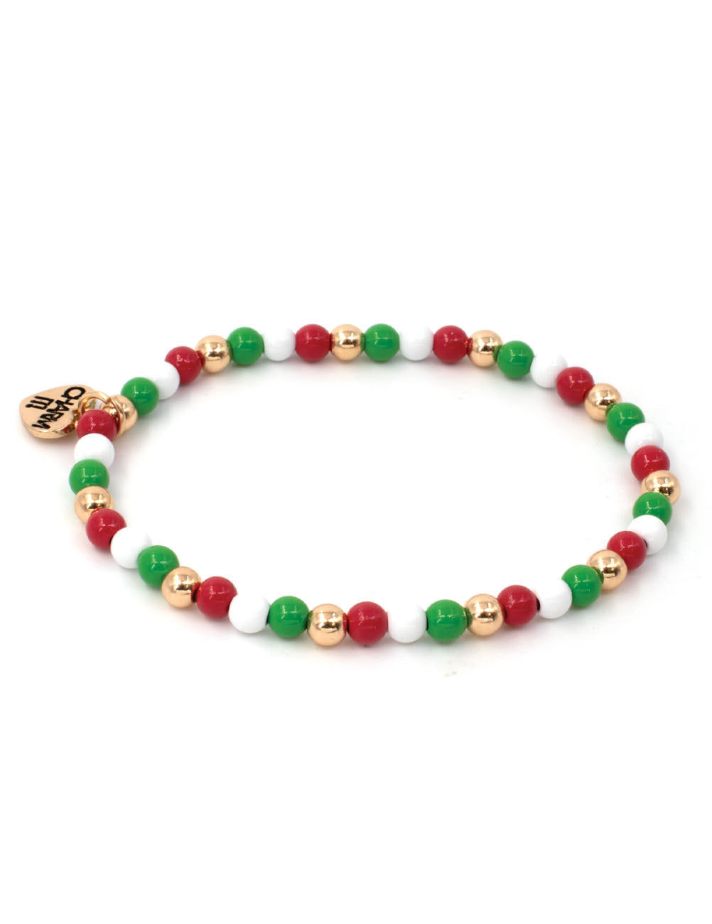 Bracciale elastico con perline tricolore