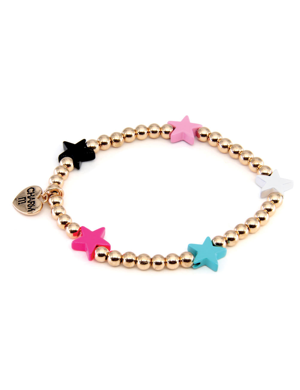 Bracciale elastico con perline multi-stella in oro