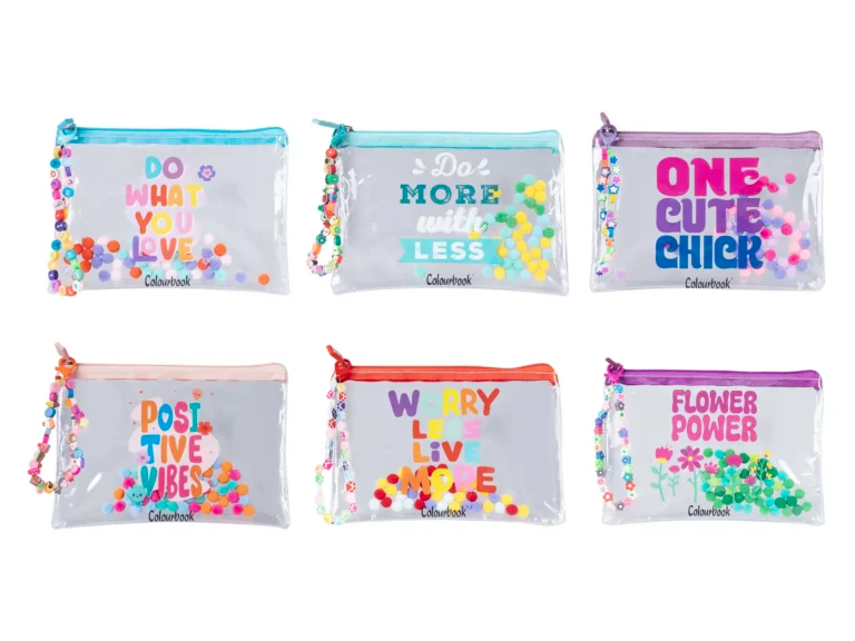Pochette trasparente con frasi