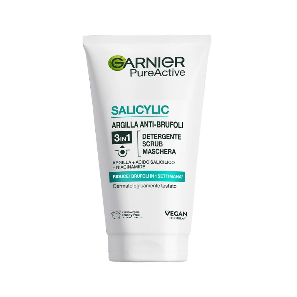 Garnier Detergente Scrub Maschera anti brufoli 3 in 1