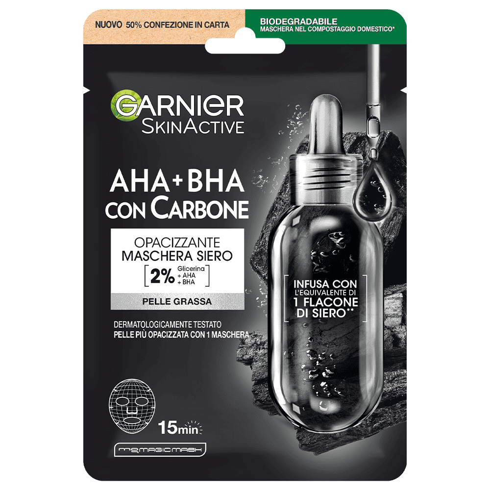 Garnier Maschera nera in tessuto pure charcoal