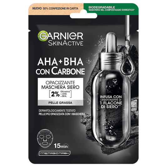 Garnier Maschera nera in tessuto pure charcoal